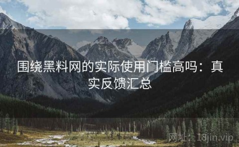 围绕黑料网的实际使用门槛高吗：真实反馈汇总