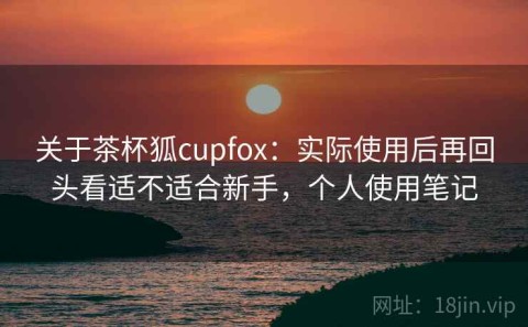 关于茶杯狐cupfox：实际使用后再回头看适不适合新手，个人使用笔记