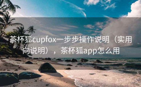 茶杯狐cupfox一步步操作说明（实用向说明），茶杯狐app怎么用