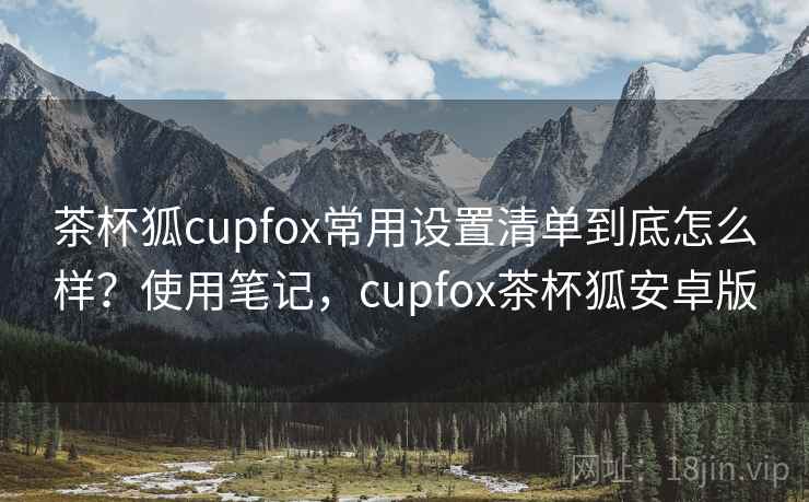 茶杯狐cupfox常用设置清单到底怎么样？使用笔记，cupfox茶杯狐安卓版