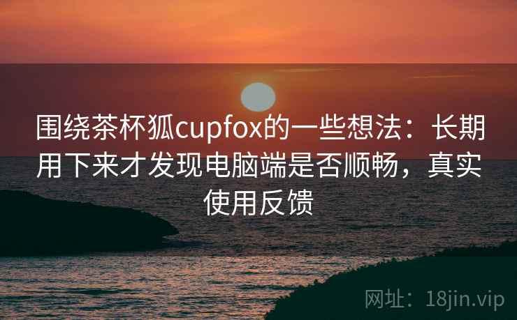 围绕茶杯狐cupfox的一些想法：长期用下来才发现电脑端是否顺畅，真实使用反馈