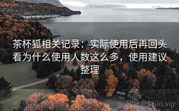 茶杯狐相关记录：实际使用后再回头看为什么使用人数这么多，使用建议整理