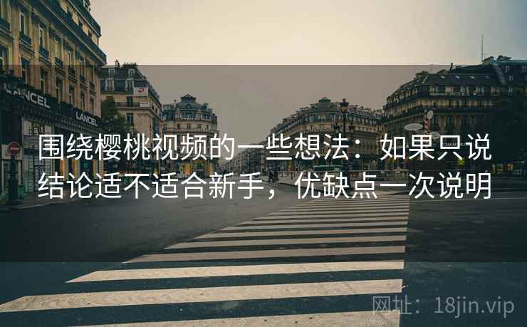 围绕樱桃视频的一些想法：如果只说结论适不适合新手，优缺点一次说明