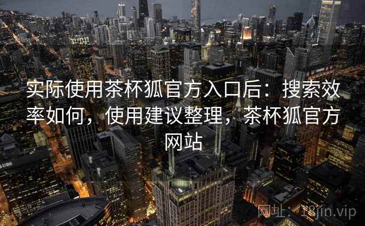 实际使用茶杯狐官方入口后：搜索效率如何，使用建议整理，茶杯狐官方网站