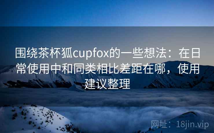 围绕茶杯狐cupfox的一些想法：在日常使用中和同类相比差距在哪，使用建议整理