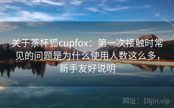 关于茶杯狐cupfox：第一次接触时常见的问题是为什么使用人数这么多，新手友好说明